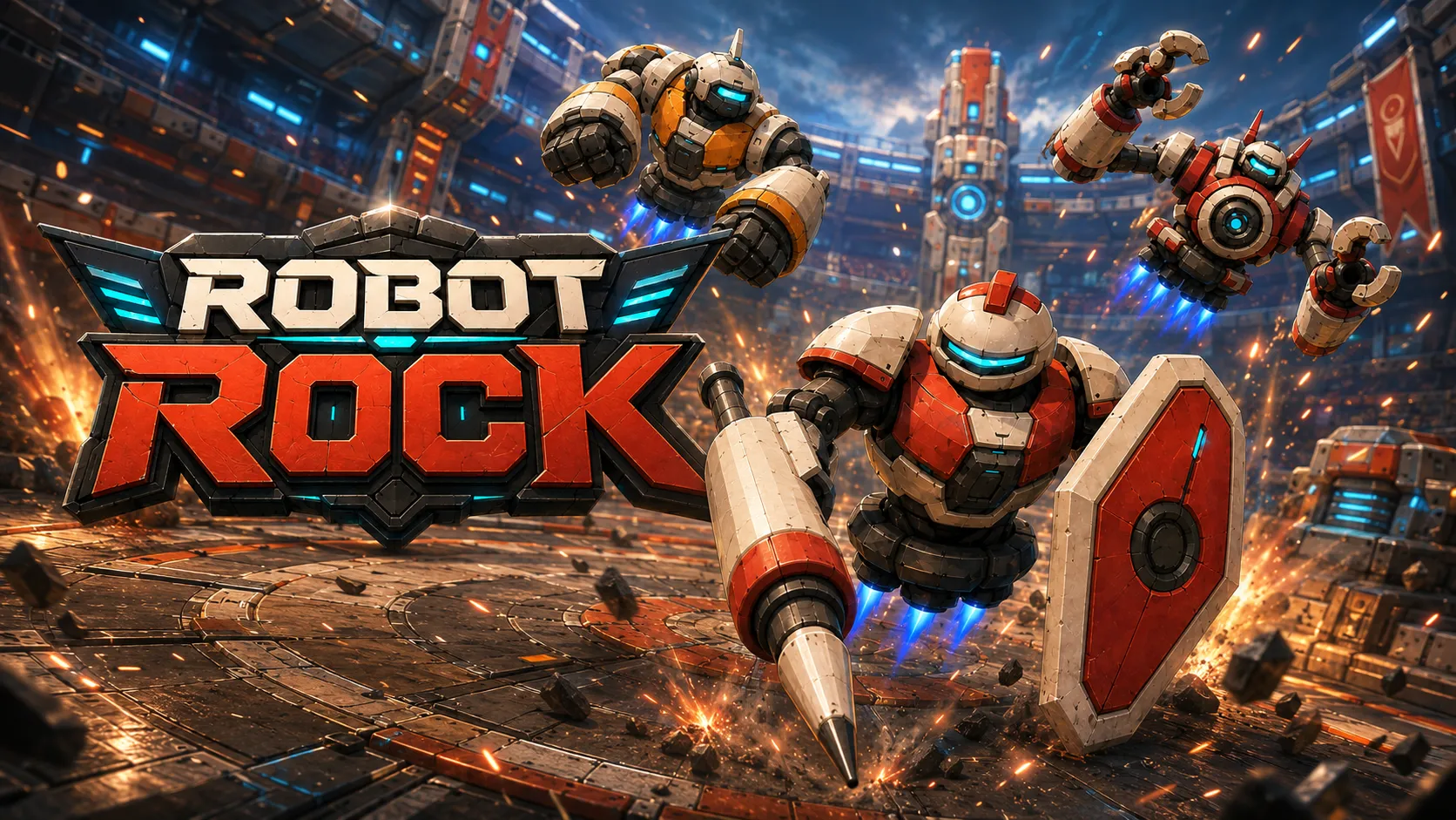 Robot Rock cover art showing colorful arena robots